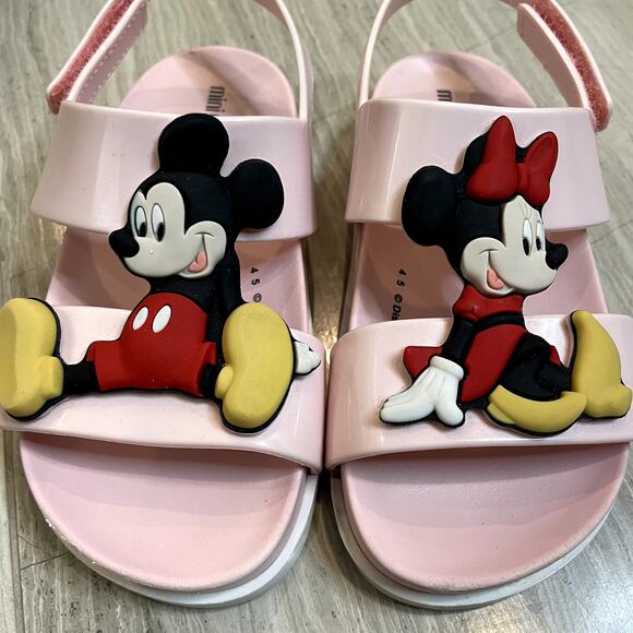 Mini Melissa Cosmic Disney Sandals Girls Disney Minnie and Mickey Mouse Pink C10 - Picture 1 of 12